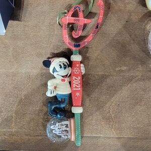 Disney Mickey Mouse Holiday Key Ornament - Red and Green
